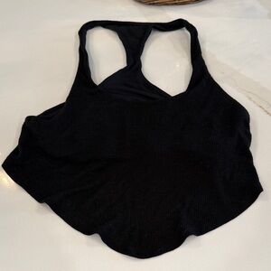 Alo Yoga Black Ribbed Racerback Tank Top